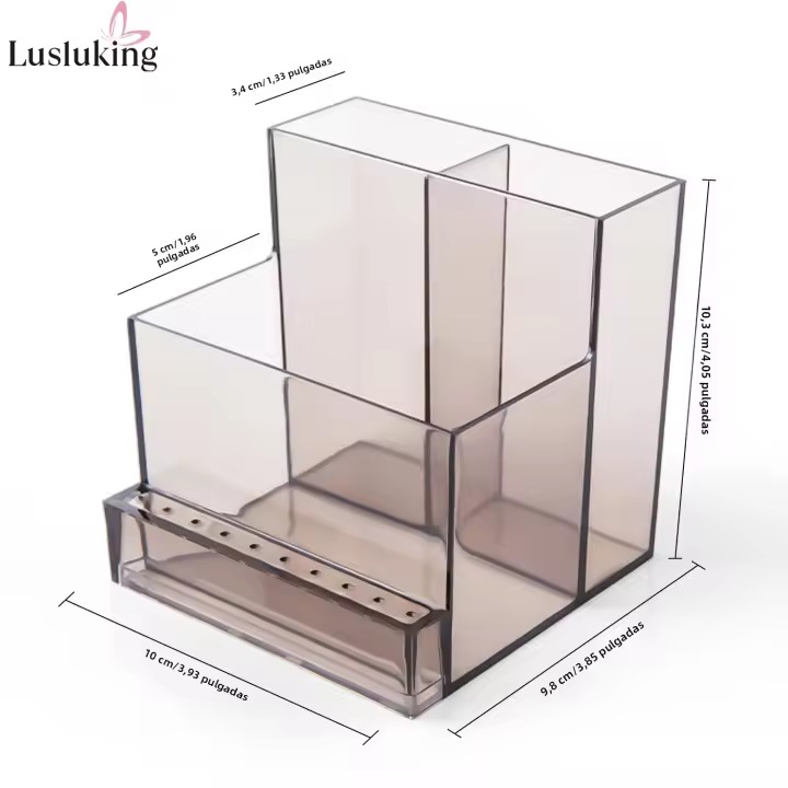 Organizador De Uñas Translúcido Para Máquina De Taladro Y Productos De Manicura Y Pedicura Acrílico Con 3 Filas De Almacenamiento - 1