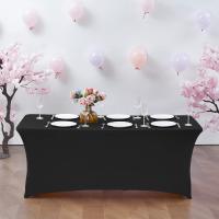 Funda De Mesa Elástica De Spandex Para 6FT/4FT Universal Ajustable Para Fiestas Banquetes Bodas Y Eventos Resistente Al Aceite Estilo Sólido - details 1