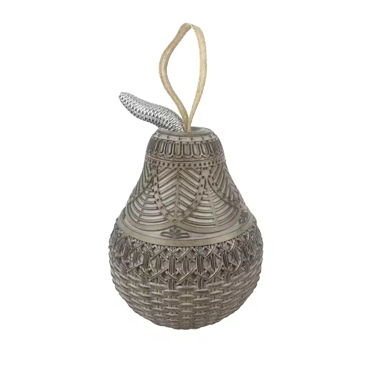 CAPRILO REGALOS & DECORACIÓN Figura Decorativa de Resina "Pera Gris". Adornos y Esculturas. Frutas. Regalos Originales. Decoración Hogar. 13,50 x 13,30 x 19 cm - 1