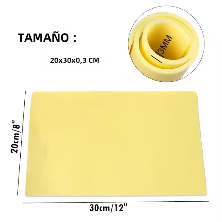 Piel De Práctica Para Tatuaje 3mm Gruesa Doble Cara A4 Grande 20x30cm Silicone Suave Microblading Cejas Accesorio De Tatuaje - 1