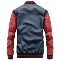 Chaqueta De Béisbol Para Hombres Corte Slim Fit Collar Erguido Cuero PU Nueva Jaqueta De Cremallera Moto Bomber Jacke Male - details 8