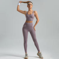 Traje de yoga Delgado Como Hilo, traje Deportivo de alta intensidad, ropa de yoga transpirable de Alta elasticidad - details 2