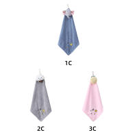 Toalla Cuadrada De Fleece Para Niños Coral Suave Y Gruesa Absorbente De Agua Con Dibujos Animados Colgante Para El Hogar - details 9