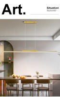 Lámpara Colgante LED Minimalista Moderna Ajustable En Oro Para Comedor Chandelier Lineal Para Hogar Iluminación Dimmable Con Fuente De Aluminio Incluida - details 4
