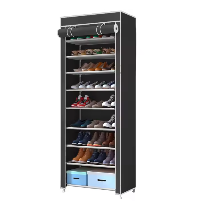 Armario Zapatero Tela con Puerta Nyana Home 160x30x60 Cm - Organizador de Zapatos 27 Pares - 1