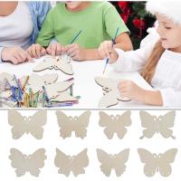 8pcs Artesanías De Mariposa No Terminadas En Madera Para Niños Ornamentos Para Pintar Y Colgar En El Hogar DIY Regalos Para Niños - details 7