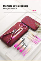 Kit De Manicura Y Pedicura Con 6-12PCS Afilados Tijeras De Uñas Y Empuñaduras De Cutícula En Estuche De PU Herramientas De Oído De Acero Inoxidable Para Hombres Y Mujeres - details 4