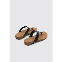 Fitflop IQUSHION LEATHER TOE Sandalias Planas Mujer Negro - details 2