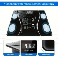 Báscula De Baño Inteligente Con Pantalla LED Retroiluminada Y Vidrio Templado Resistente Mide Hasta 180 Kg Batería Operada - details 5