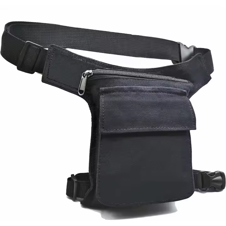 AHR Quality Riñonera Pierna con Correa Pierna Extraíble Riñonera Lateral Pernera Moto Hippie con Cremallera, 3 Bolsillos y Doble Sujeción Unisex - 1