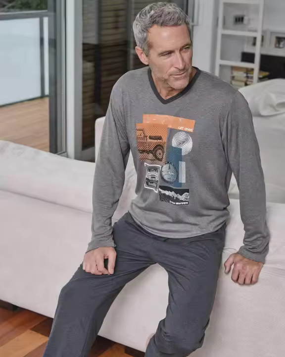 Pijama Hombre Invierno P731306 Gris Massana - 1