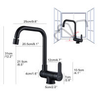 Grifo De Cocina Montado En Pared Negro Con Filtro De Agua Salida Pulida Doble Manera De Instalación Material De Latón Cerámico - details 6