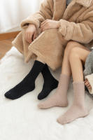 Calcetines De Velours Coral Grueso Para Mujer Color Sólido Calzado Interior Invierno Calcetines De Piel Suave Calientes Protección Contra El Frío Regalo De Navidad - details 9