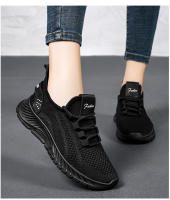 Zapatos Casuales Para Mujer En Malla Antideslizantes Con Cordones Elásticos Y Punta Redonda Suela Suave Transpirables Para Caminar Y Deporte - details 7