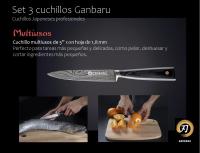 XSQUO Useful Tech Set 3 Cuchillos Japoneses Profesionales Ganbaru | Máxima Calidad. Tecnología de última generación. Acero de alto carbono alta calidad y afilada hoja pulida con láser. Con caja para regalo. - details 5