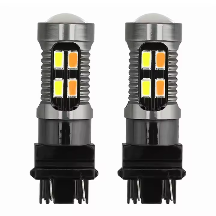 2x Led Light Dual Color Bulb T25 3157 P27-7w 5630 20smd Canbus Car Brake Reverse Lamp Turn Signal W - 1