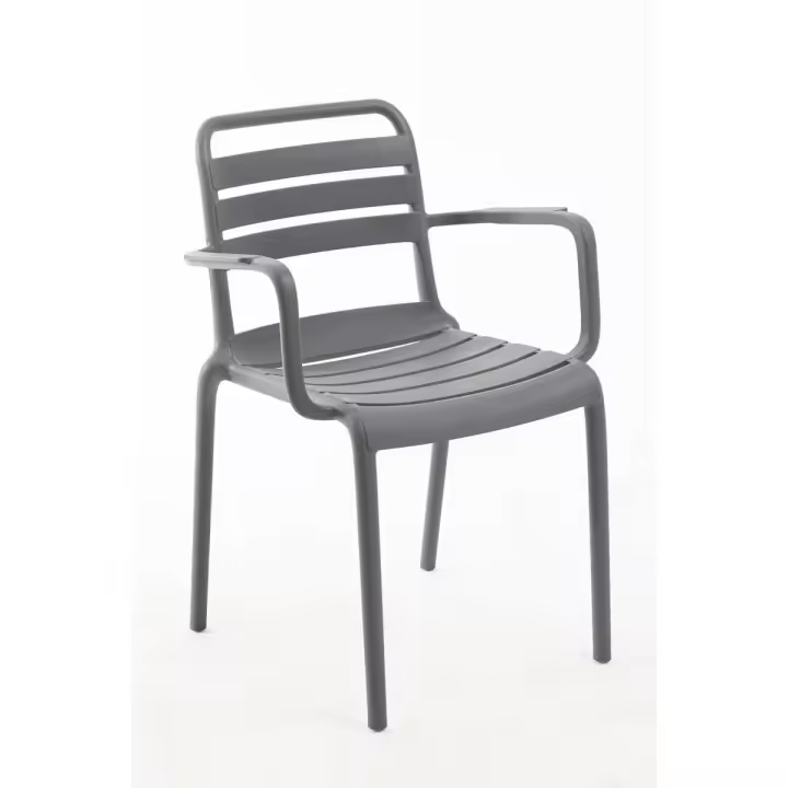 Silla Belia con Brazos - Gris oscuro - 1