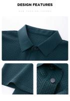 Camiseta De Polo Corta Para Hombre Verano Motocicleta Seda Helada Transpirable Moda Negocios Marca Ropa Sin Capucha Material Poliéster Y Algodón - details 19