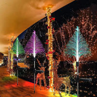 Luz De Árbol De Navidad Solar Impermeable Y Colorida Con Fibra Óptica Luz De Invierno Autónoma Con Enchufe Al Suelo - details 7