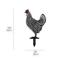 Estatua De Silueta De Pollo Vacío De 10 Pulgadas Arte De Jardín Decorativo De Hen Realista Adorno Para Exterior Material Plástico - details 7