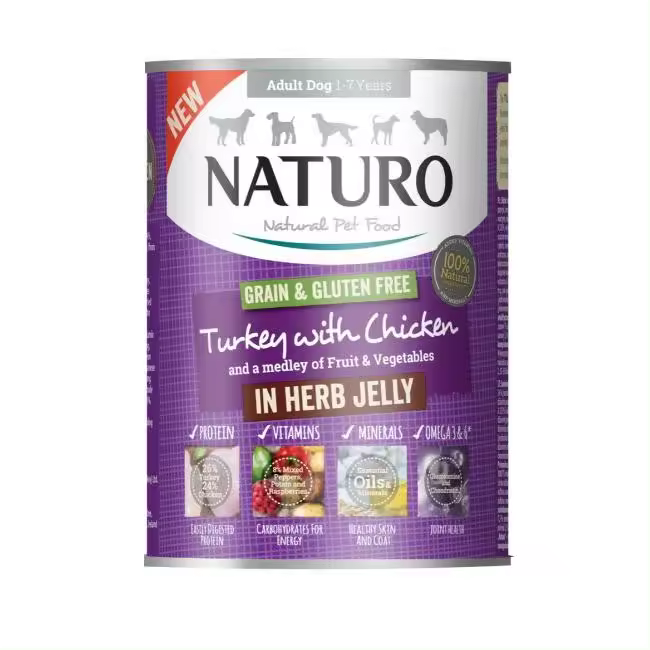 NATURO DOG LATA PAVO&POLLO GELATINA 390G (12) - 1