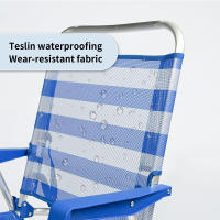 Silla Plegable Playa a Rayas, Silla Portátil Ligera Estructura de Acero Resistente, Silla de Moda para Piscina Camping Jardín, Sillón Resistente con Reposabrazos, Silla de Playa Alta Plegable Color Puro 52.5*56*39cm - details 3