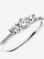 Pandora - Anillo transparent de Tres Piedras-Plata DE LA - details 0