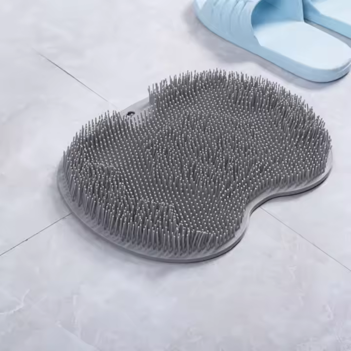 Pincel De Baño Multifuncional Con Asiento Antideslizante Y Ventosa Succión Silicona Masaje De Espalda Y Pies Para Adultos - 1