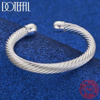Pulsera De Bangle De Plata Esterlina 925 Para Hombre Y Mujer Joyería De Moda Para Bodas Y Fiestas Clásica Y Geométrica - details 1