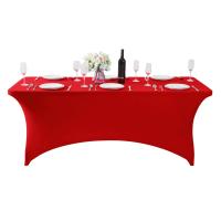 Funda De Mesa Elástica De Spandex Para 6FT/4FT Universal Ajustable Para Fiestas Banquetes Bodas Y Eventos Resistente Al Aceite Estilo Sólido - details 9