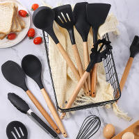 Set De Utensilios De Cocina De Silicona 12 Piezas Para Sartenes Antideslizantes Negro Resistente Al Calor Accesorios De Cocina Ecológicos Para Cocina - details 8