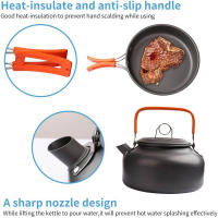 Kit De Cocina Para Camping Y Viajes Set De Cocina Al Aire Libre Equipamiento De Aluminio Olla De Viaje Con Capacidad De 2L Para 2-3 Personas - details 3