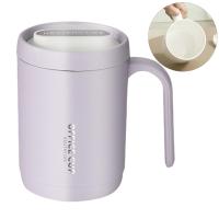 Taza De Café Con Tapa Y Anillo De Silicona Sellante 500ml Diseño De Capa Doble Con Bocina Ancha Antigoteo Para Beber Agua - details 2