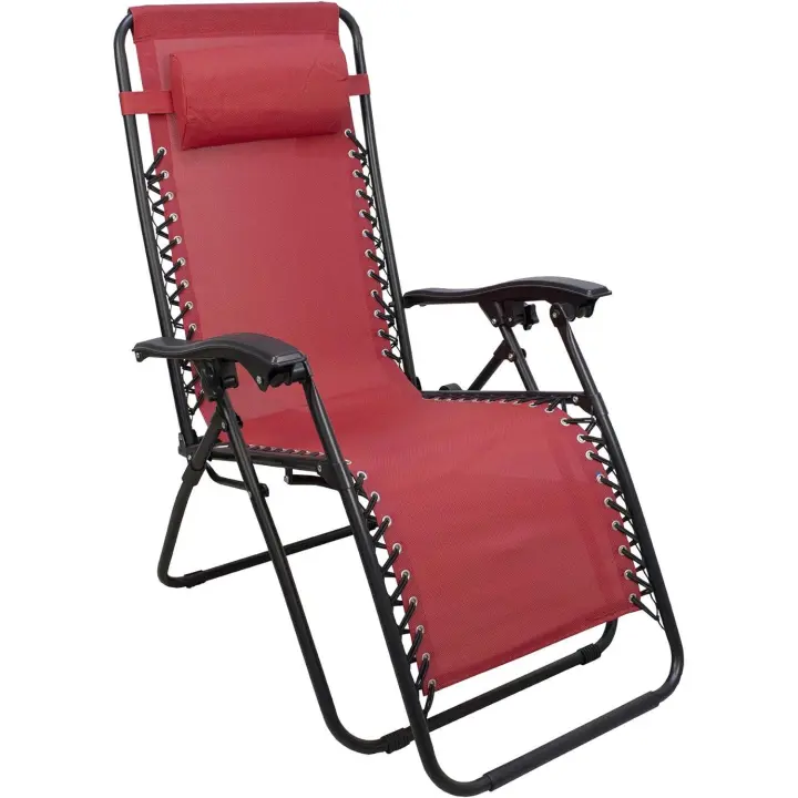 Silla plegable gravedad cero tumbona ajustable sillón reclinable con reposacabeza gravedad, medida 190x58x30, peso 6kilos  cero para playa, jardín, terraza, patio - 1