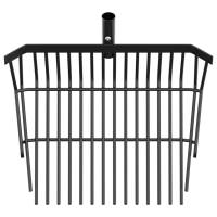 vidaXL Cabezal de horquilla de rastrillo con 14 púas de acero negro - details 4