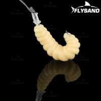 FLYSAND 50pcs Bolsa De 2cm 0.38g Maggot Grub Soft Lure Baits Siete Colores Huevos Luminiscentes Pesca En Oceano Y Río - details 1