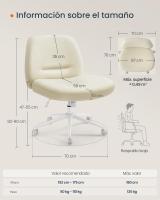 Silla de Oficina Contemporánea, Base de Estrella con Ruedas, Asiento Ancho y Cómodo, Altura Ajustable, Tela de Lino de Algodón, Silla Giratoria - details 5