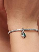 Pandora - Charm Colgante Círculo DE LA Eternidad Verde - Plata de - details 2