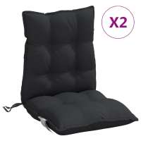 vidaXL Cojines de silla de respaldo bajo 2 uds tela Color Antracita,  Verde,  Negro y mas Cojín Decorativo de Asiento Cojines de muebles de salon - details 3