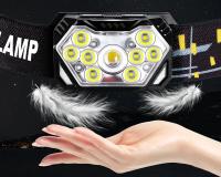 KDULITlampara Frontal De Cabeza Recargable USB Con Sensor De Movimiento Y 9 Leds Potentes Para Camping Pesca Al Aire Libre - details 9