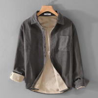 Camisa De Algodón De Corduroy Para Hombres Diseñadora Italiana Calidad Superior Moda Otoño Invierno Talla Grande Cuello Cuadrado Estilo Casual - details 7