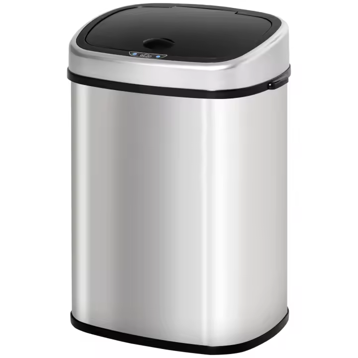 HOMCOM cubo de basura automático con sensor de infrarrojos cubo de cocina 58L plateado 40,9 x 28,9 x 68 cm - 1