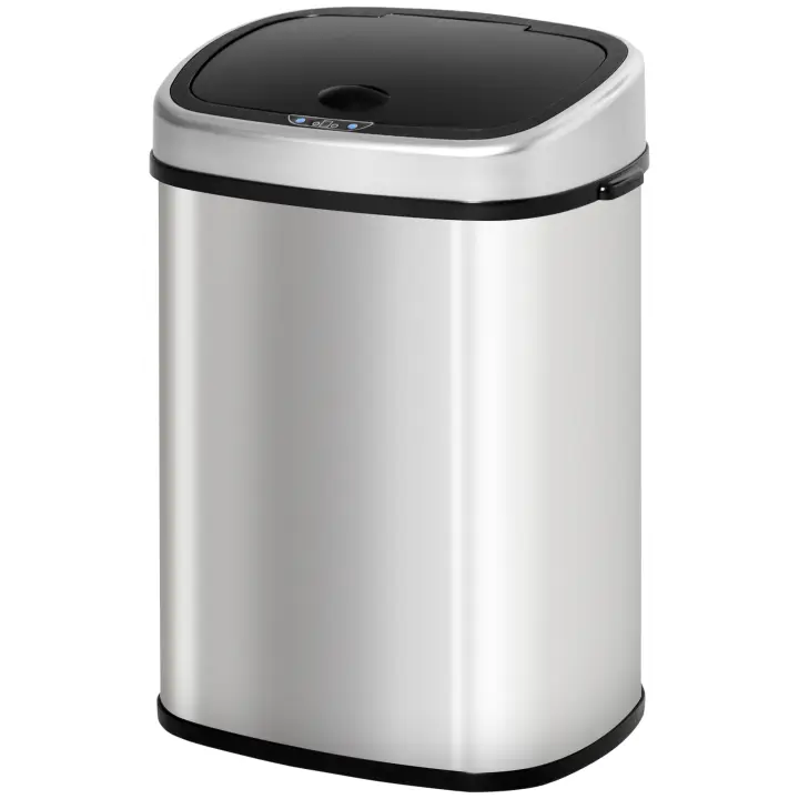 HOMCOM cubo de basura automático con sensor de infrarrojos cubo de cocina 58L plateado 40,9 x 28,9 x 68 cm - 1