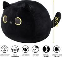 Muñeco de Plush de Gato Negro de 7,1 in, Muñeco de Gato Negro, Juguetes de Plush de Gato Negro, Plush de Gato Negro - details 0