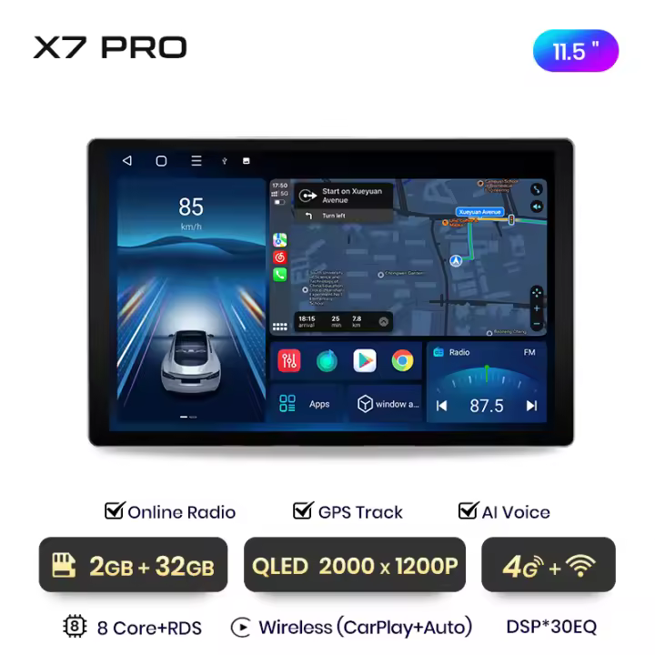 Junsun 2K Android 13 CarPlay inalámbrico Android Auto Sistemas inteligentes para coches para Audi A3 8P 2003  2004 2005 2006 2007 2008 2009 2010 2011 2012 2013 7870 Autoradio - 1
