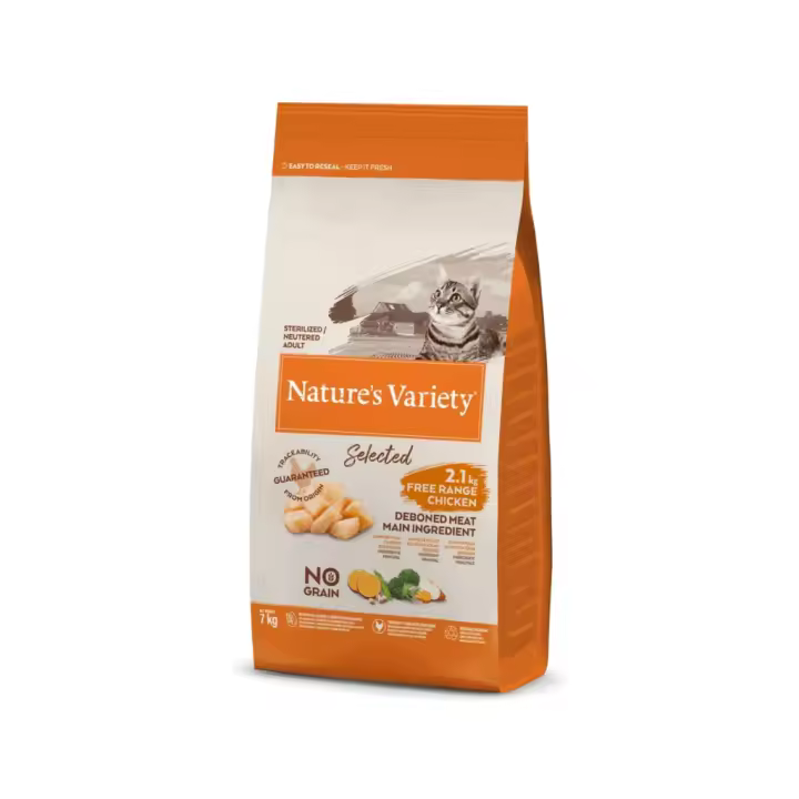 NATURE´S VARIETY - No Grain (Adult Sterilized Free Range Chicken) - Pienso Seco de Pollo para Gatos Adultos Esterilizados - 1