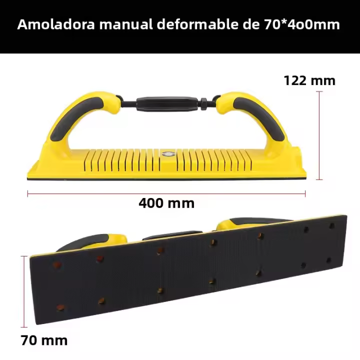 HIFESON Bloque De Lijado Manual 70x400mm Soporte Para Papel De Lija Mecánico Para Trabajo De Madera Y Coche Herramienta Abrazadera De Mano - 1