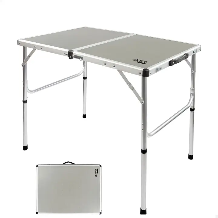 Mesa plegable para camping Aktive Camping gris 40-70x90x60 cm - 1