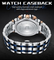 Reloj De Pulsera De Cuarzo MINI FOCUS Para Hombre Con Cronógrafo Y Manos Luminosas Acero Inoxidable Bisel Redondo Resistente Al Agua - details 11