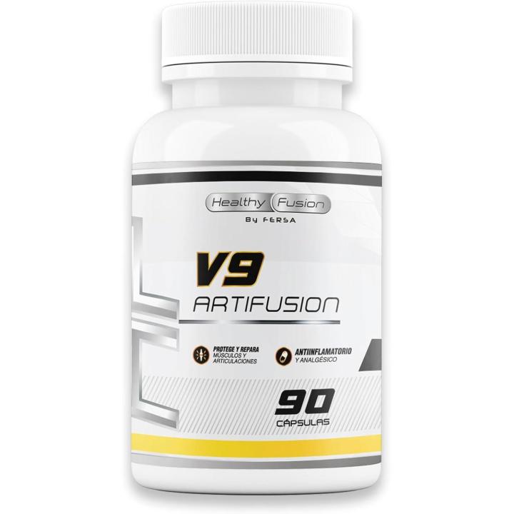Healty Fusion V9 | Glucosamina, Condroitina, Cúrcuma, MSM | Repara articulaciones, cartílagos y huesos | antiinflamatorio y analgésico | Elimina el dolor | Acacia de Japon, Metionina, Bromelaína | 90U